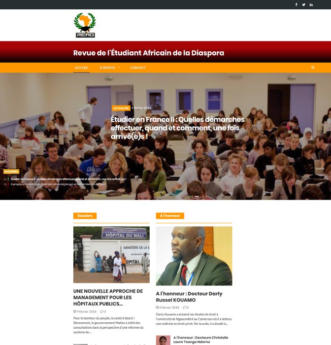 Webmagazine à destination des étudiants africains