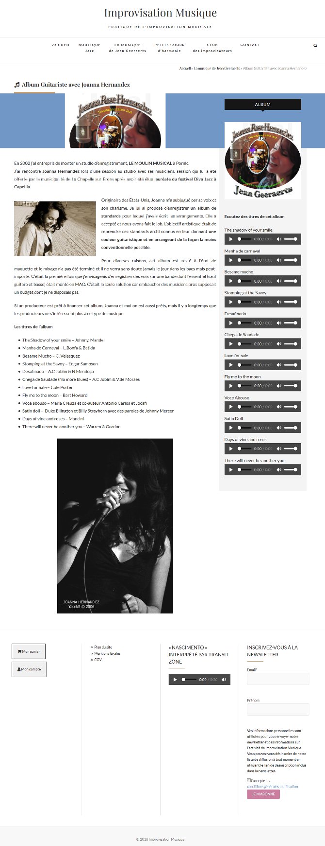 Page "album" du site Improvisation Musique